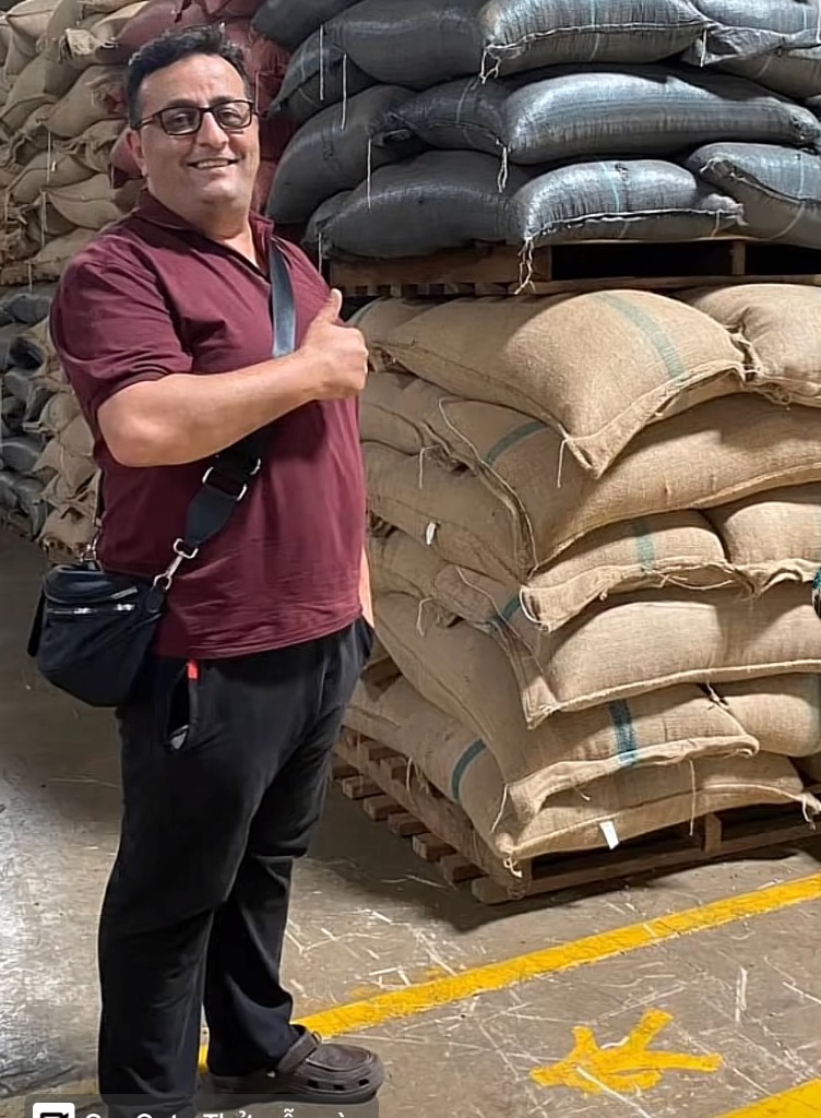 Warehouse inspection - Buyer verifying coffee inventory